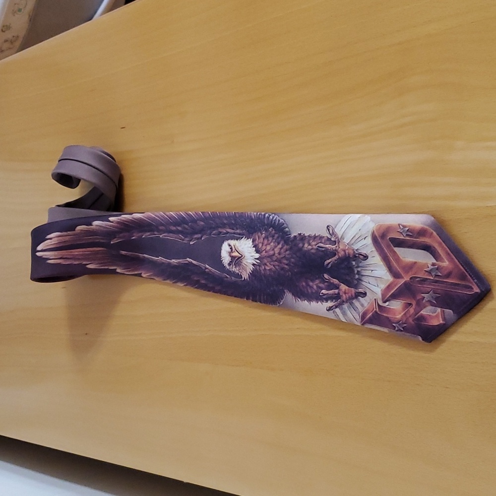 Vintage Harley Davidson 1987 Classic Eagle Print Men's Tie